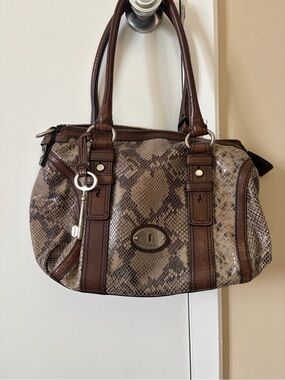 Fossil Snake Print Maddox Satchel